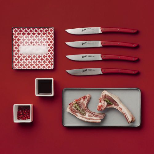 Нож для стейка с пластиковой ручкой - COLOR SET OF 4 RED - Berkel - с лезвием из нержавеющей стали