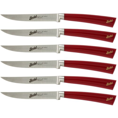 Нож для стейка с рукояткой из смолы - ELEGANCE SET OF 6 RED - Berkel - с лезвием из нержавеющей стали
