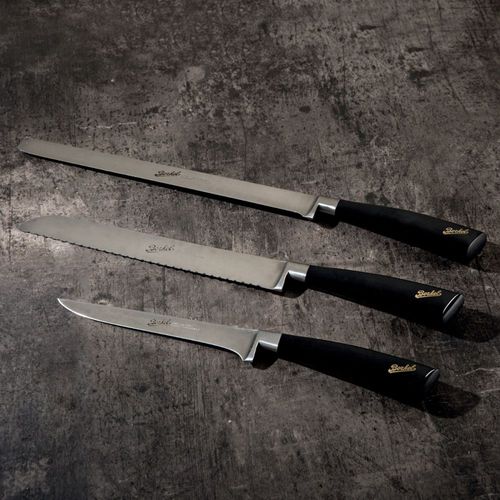 Кухонный нож с рукояткой из смолы - ELEGANCE SET OF 3 BLACK - Berkel - с лезвием из нержавеющей стали