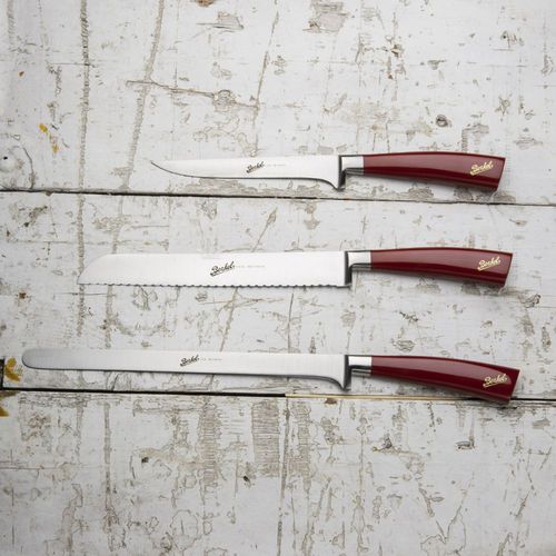 Кухонный нож с рукояткой из смолы - ELEGANCE SET OF 3 RED - Berkel - с лезвием из нержавеющей стали