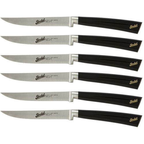 Нож для стейка с рукояткой из смолы - ELEGANCE SET OF 6 BLACK - Berkel - с лезвием из нержавеющей стали