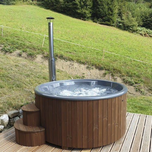 Каркасная спа-ванна - Log Fire 200 - Catalina Spas - круглая / 4 места / из дерева
