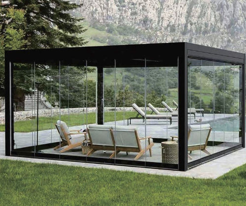 Самонесущая пергола - EZ Cover™ Sliding Door - Catalina Spas - из алюминия / из закаленного стекла / со встроенным светодиодным светильником