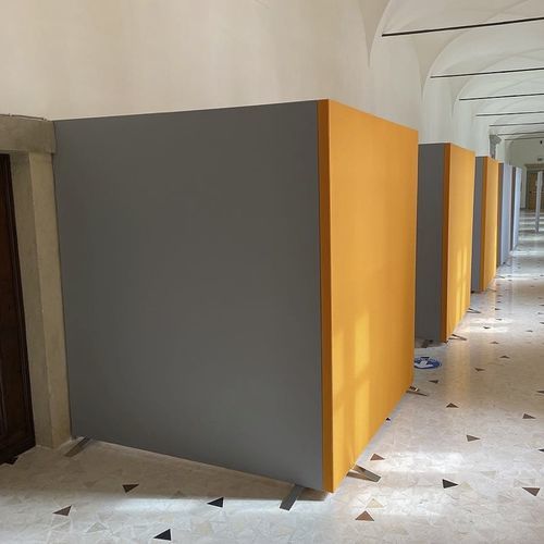 Звукоизоляционная панель для разделителя пространства - AKUPAN® SCREEN - Oudimmo Acoustic Design - из полиуретана / из ткани / из полиэфирного волокна