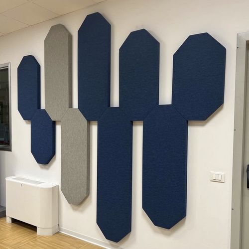 Звукоизоляционная панель для стены - ADAMANT - Oudimmo Acoustic Design - для перегородки / с геометрической структурой / зеленая