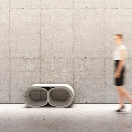 Общественная скамейка уникальный дизайн - BINOCULAR - Sirolis - из бетона / без спинки / без подлокотников