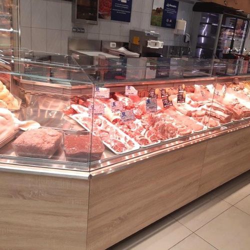 Стоечная холодильная витрина - VISUALIS MEAT - Eurocryor - для мясоперерабатывающего предприятия / из металла / с дверью