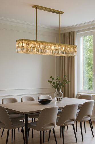 Современный потолочный светильник - 1309 - CRISTALUX LIGHTING DESIGN - прямоугольный / из нержавеющей стали / из кристалла