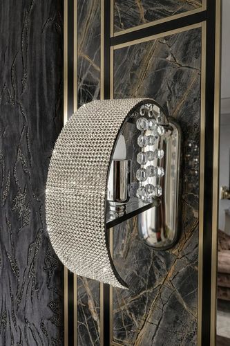 Современный настенный светильник - 4206/1C - CRISTALUX LIGHTING DESIGN - для интерьера / из нержавеющей стали / из кристалла
