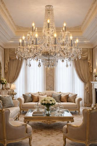 Современная люстра - 164 - CRISTALUX LIGHTING DESIGN - из нержавеющей стали / из кристалла / для профессионального использования