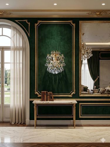 Современный настенный светильник - 832/1/4 - CRISTALUX LIGHTING DESIGN - для интерьера / из нержавеющей стали / из кристалла