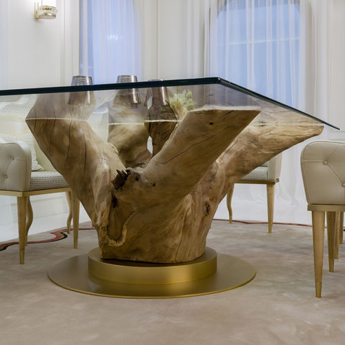 Дизайнерский стол - NATURE - BEBY ITALY SRL - дерево / из стекла / с основанием из лиственных пород