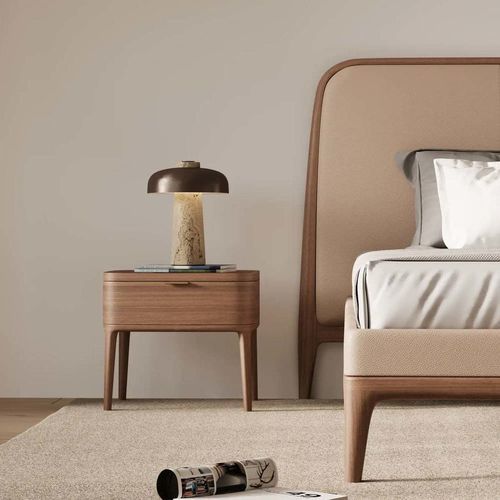 Современный ночной столик - CLEARNESS NIGHT STAND - DASH CASA GROUP CO.LTD - из цельной древесины / из американского ореха / с основанием из цельной древесины