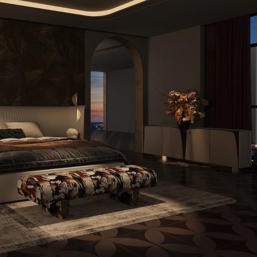Современный буфет - SPIRIT AND - DASH CASA GROUP CO.LTD - из матированной латуни / из кожи / из фанерованной древесины