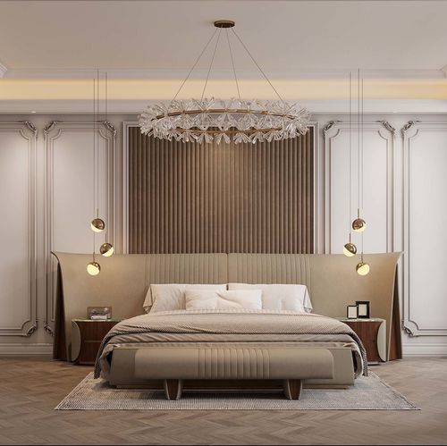 Кровать размер king size - SPIRIT AND TRANQUILITY  - DASH CASA GROUP CO.LTD - современная / с обитым изголовьем / с кожаным изголовьем