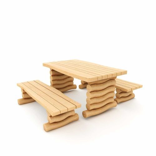 Современный стол для пикника - RC1009-N - ASLIPARK ÇEVRE TASARIM VE MÜH. SAN. DIŞ TİC. LTD. ŞTİ (Robiwood) - из дерева / с основанием из древесины / прямоугольный