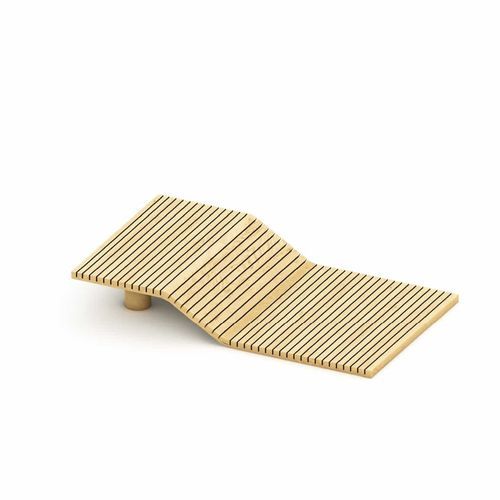 Современная скамейка - RC1014-M - ASLIPARK ÇEVRE TASARIM VE MÜH. SAN. DIŞ TİC. LTD. ŞTİ (Robiwood) - из нержавеющей стали / из акации / без спинки