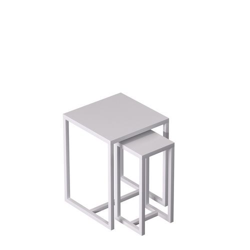 Современный стол Жигонь - INTTABLESET2_WH - Best Mannequins BV - из стали, покрытой порошком / с основанием из металла / квадратный