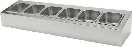 Выставочный стенд-витрина для продуктов питания - Toppingstation - WIHA-THEKENTECHNIK Hakemann GmbH & Co. KG - на столешнице / из нержавеющей стали / односторонний