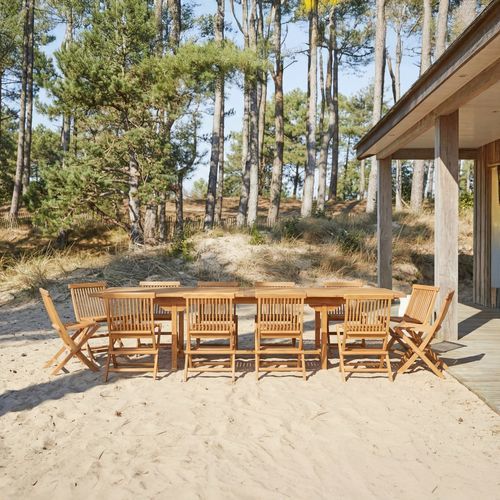 Современный комплект стол - стулья - CAPRI - Tikamoon - для сада / из акации / со встроенным ящиком