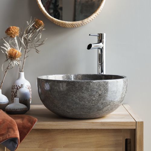 Настольная раковина - MIA - Tikamoon - из мрамора / из натурального камня / круговая
