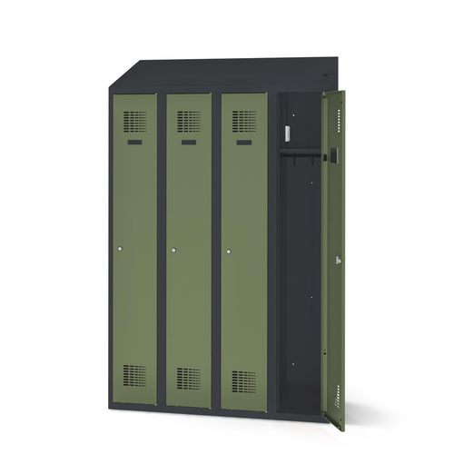 Шкафчик для раздевалки из стали - 1180-040100-1201112_V.437 - Lockeel - из стального листа / из стали, покрытой порошком / с ключом