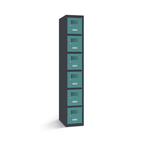 Шкафчик для раздевалки из стального листа - 2110-010600-0301112_V.475 - Lockeel - из стали, покрытой порошком / RFID / с кодом