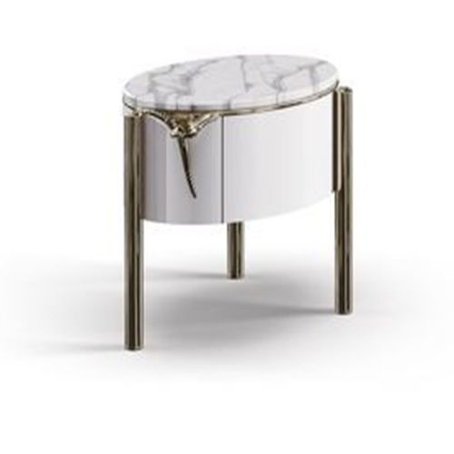 Современный ночной столик - SNAKE NIGHTSTAND - Bablanc - из латуни / из мрамора / с основанием из латуни