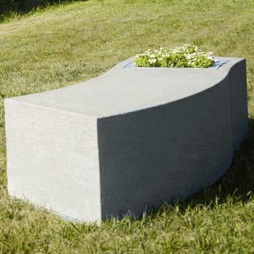 Современная общественная скамейка - RIN series - RYM URBAN FURNITURE, S.L. - из бетона / без спинки / без подлокотников