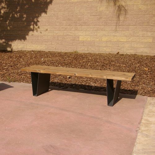 Современная общественная скамейка - DUERO series - RYM URBAN FURNITURE, S.L. - из листового металла / из дерева / без спинки