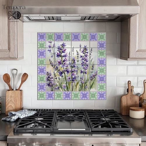 Комод для кухни из фарфора - LAVENDER  - Tempera Art Design - в цветочек / с цветочным мотивом / в цветочек