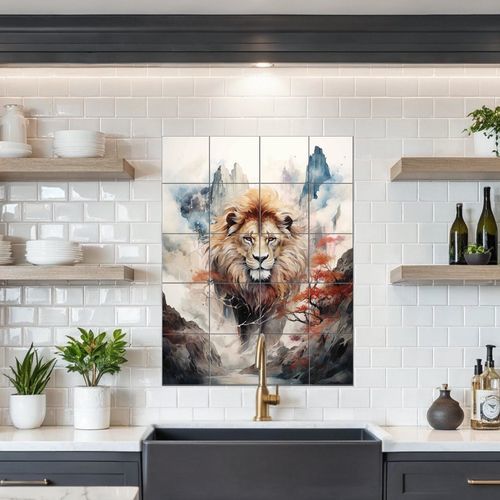 Плитка из фарфора - LION  - Tempera Art Design - набивная / персонализированная / для внутреннего применения