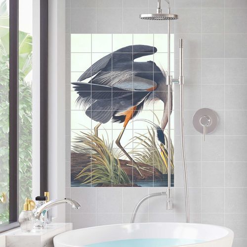 Плитка из фарфора - THE BLUE HERON - Tempera Art Design - набивная / для интерьера / для внутреннего применения