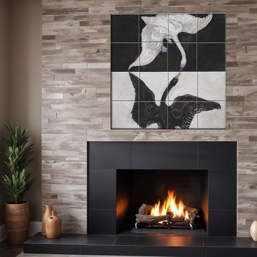 Плитка из фарфора - SWAN  - Tempera Art Design - набивная / для внутреннего применения / внутренняя