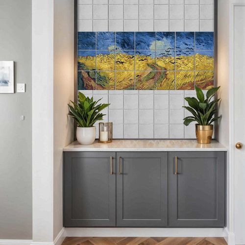 Плитка из фарфора - WHEATFIELD WITH CROWS BY VAN GOGH - Tempera Art Design - набивная / для внутреннего применения / для гостиной