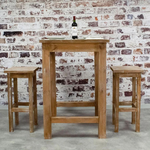 Современный высокий стол для еды стоя - TA04308 - Tradis Design - из цельной древесины / с основанием из цельной древесины / квадратный
