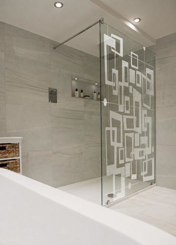Стеклянная панель с пескоструйной обработкой - GRILLE CONTEMPORAINE - Infiniglass - структурная / декорированная / цветная