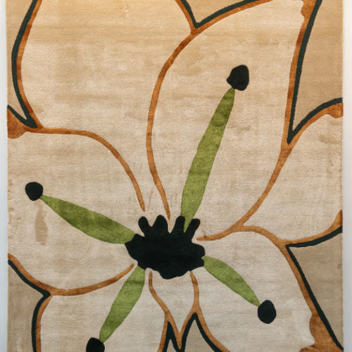 Современный ковер - PASSYFLEUR - L'Atelier Bérengère Guénant - в цветочек / из новозеландской шерсти / из шелка
