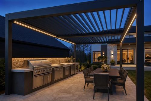 Пергола пристроенная к зданию - ALUX Pergola - самонесущая / из алюминия / из стали