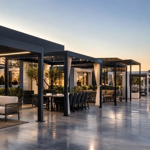Пергола пристроенная к зданию - ALUX Pergola - самонесущая / для крепления анкерами / из алюминия