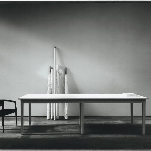 Современный стол - TABLE BLANCHE - BULO - из лакированной древесины / с основанием из металла / прямоугольный