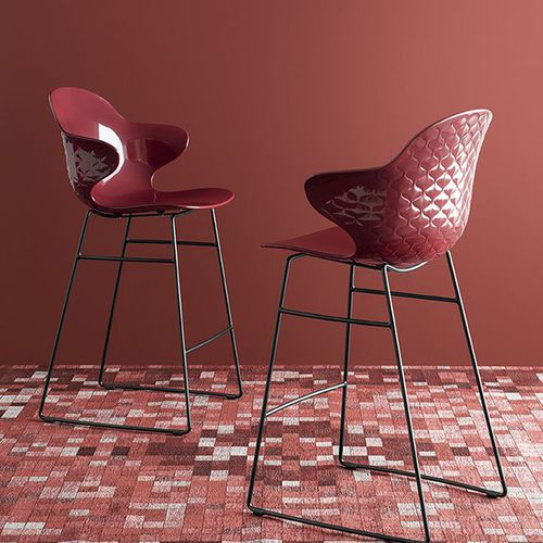 Современный барный стул - SAINT TROPEZ - calligaris - для интерьера / из поликарбоната / с основанием из древесины