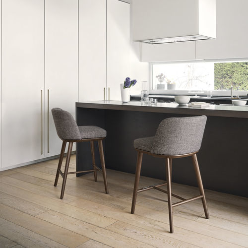 Современный барный стул - foyer - calligaris - для интерьера / из ткани / с основанием из ясеня