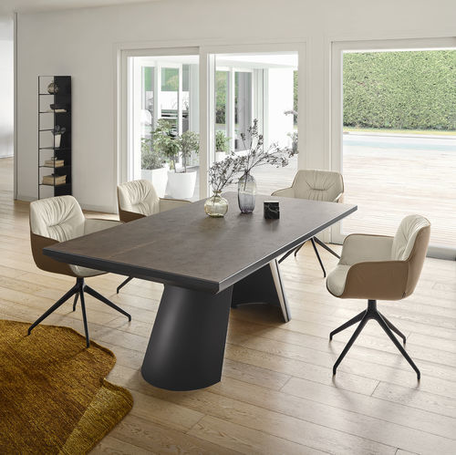 Современный стол - apian - calligaris - из стекла / из окрашенного металла / из керамики