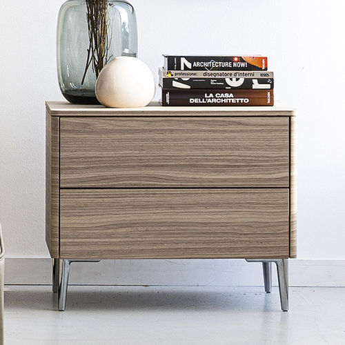 Современный ночной столик - boston - calligaris - из цельной древесины / из керамики / с основанием из древесины