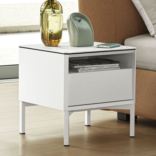 Современный ночной столик - york - calligaris - из дерева / из керамики / с основанием из окрашенного металла