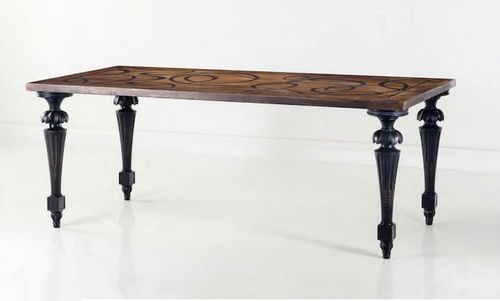 Стилизованный обеденный стол - CHELINI 1898 : ART. 2145 + TOP ART. 6000 - CHELINI - из цельной древесины / с основанием из цельной древесины / прямоугольный