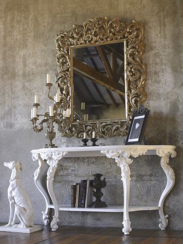 Стилизованный стол-консоль - ART. 2081 - CHELINI - из дерева / с основанием из древесины / полумесяц