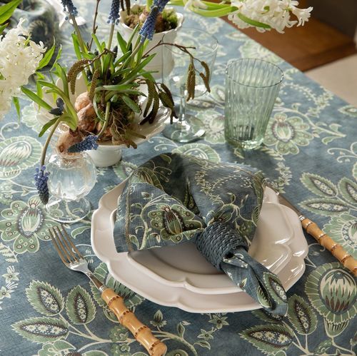 Столовая салфетка из льна - POMEGRANATE GARDEN - CHELSEA TEXTILES - с рисунком / в цветочек / для гостиницы