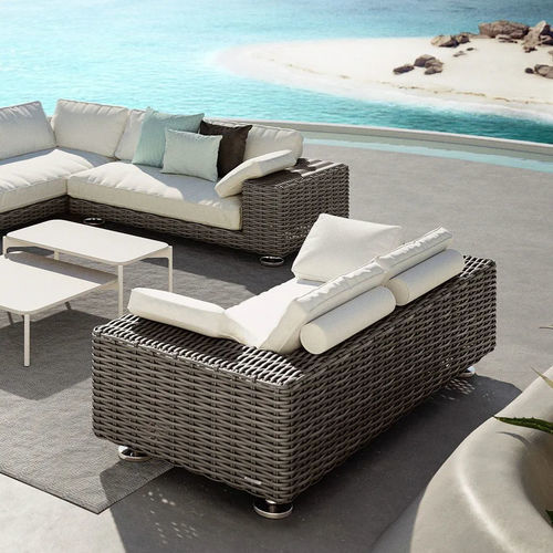 Современный диван - PAROS  - DEDON GmbH - для наружного применения / из ткани / из тикового дерева